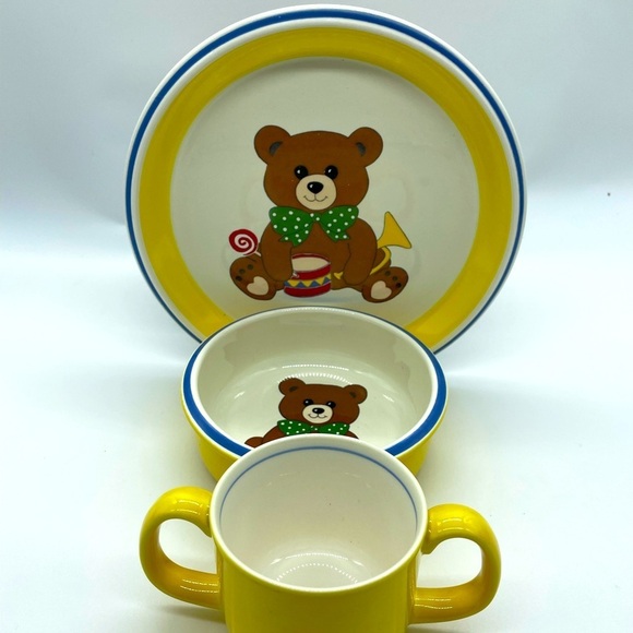 Mikasa Other - Vintage Discontinued Mikasa Teddy Three Piece Child’s Dinner Set